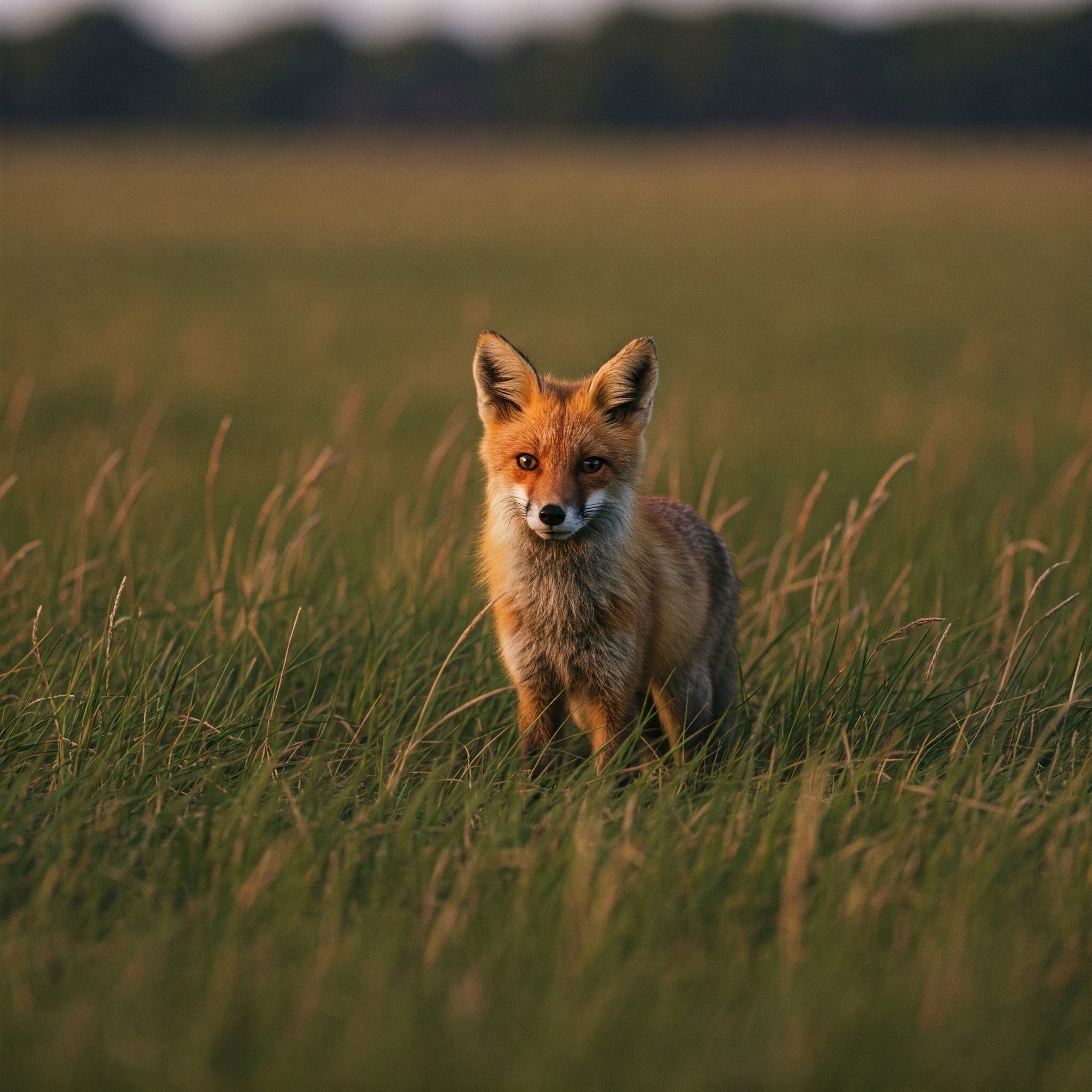 photo of Red Fox in a Grassy Field